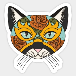 Lucha Libre Mask Cat Sticker